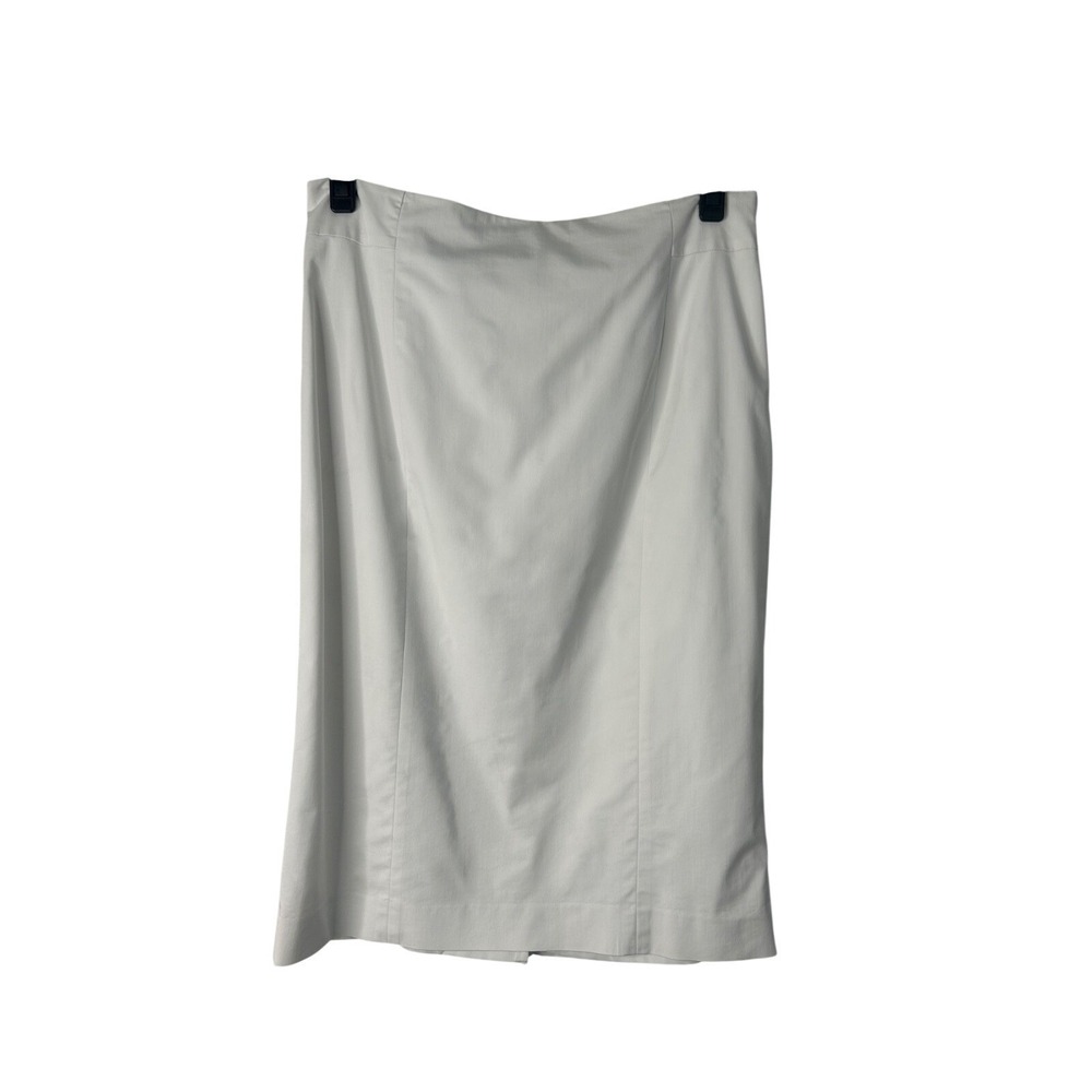 Ann Taylor Pencil‎ Skirt Size 12T White High Waisted Back Split Vertical Panel